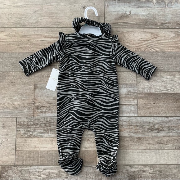 NWT Jessica Simpson Footie and Headband - Picture 6 of 7